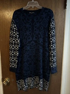 gypsy 05 global village damask boho sweater dress sz medium long sleeve - Picture 1 of 10