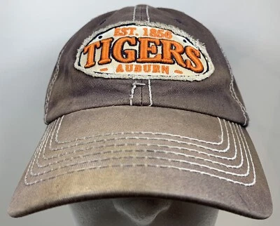 Gorra de fútbol americano Auburn Tigers Hat University College NCAA parche desgastado usado Foto 1 de 4
