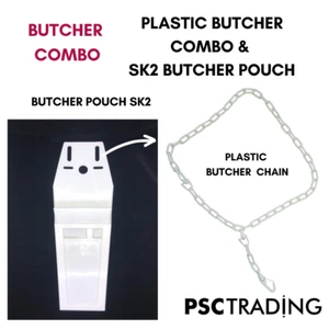 Butcher's Knife Pouch Scabbard Plastic Chain Combo 9" Double, Meat Workers - Picture 1 of 5