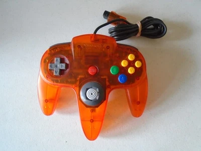 Official OEM FIRE ORANGE Nintendo 64 controller NUS-005 wired n64 great joystick - Image 1 of 4