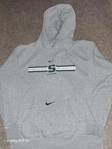 Felpa con cappuccio vintage Nike Team Michigan State Center Swoosh uomo med. Scivoloso Rock Un - Foto 1 di 11