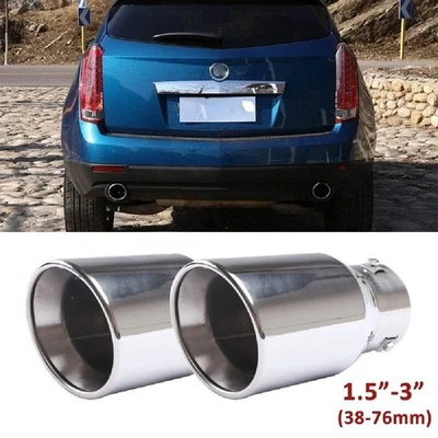 2X Car Exhaust Pipe Tip Rear Tail Throat Muffler For Cadillac SRX STS Foto 1 de 4