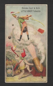 1880s H764 Gail & Ax Tobacco Trade Card - Little Joker Munchausen Enemy's Camp - Picture 1 of 2