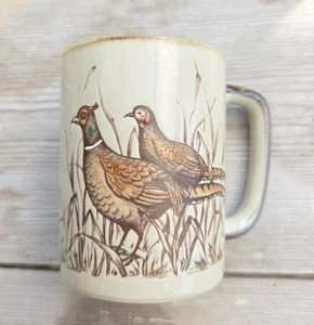 Vintage Otagiri Fasan gesprenkelt braun Kaffeebecher Tasse Vögel Design 8 Unzen Outdoor - Bild 1 von 4
