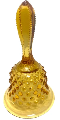 Fenton Hobnail Glass Bell Colonial Amber 6" Vintage 1960s - Image 1 of 3