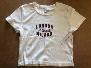 Pacsun Damen T-Shirt Creme London Paris Milano Größe S Neu Mit Etikett - Bild 1 von 5