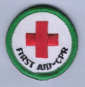 Patch Royal Ranger c1980 First Aid-CPR Merit Badge Achievement Green Border 2" - Picture 1 of 3
