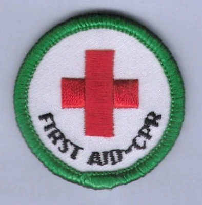 Patch Royal Ranger c1980 First Aid-CPR Merit Badge Achievement Green Border 2" - Image 1 of 3