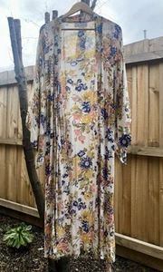 Auguste The Label vintage floral white kimono / duster / wrap dress. Size 10. - Picture 1 of 10