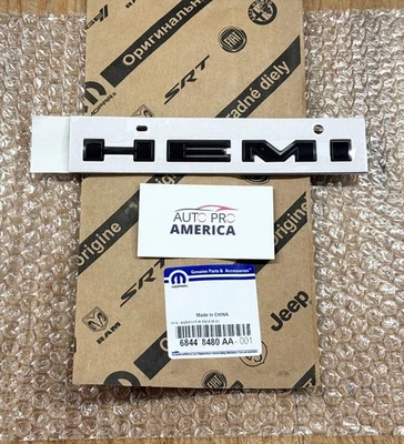 HEMI EMBLEMA PRETO FOSCO 20-25 DODGE DURANGO LADO DIREITO/ESQUERDO 68448480AA MOPAR FABRICANTE DE EQUIPAMENTO ORIGINAL - Imagem 1 de 3