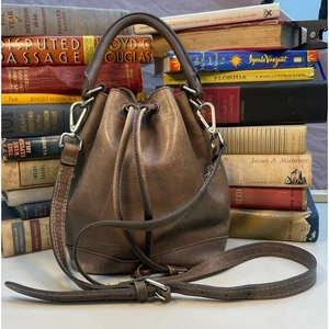 Madewell Somerset Bucket Bag mit Kordelzug olivbraun Leder Umhängetasche - Bild 1 von 9
