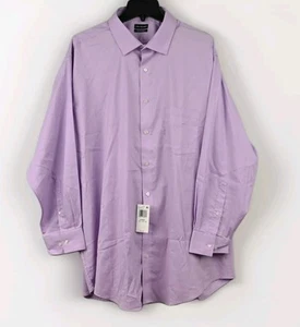 Van Heusen Everyday Defense Men BIG FIT Sz 18.5 32/33 Dress Shirt EASTER Purple - Picture 1 of 7