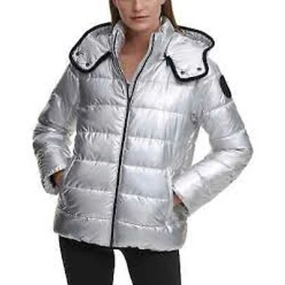 Calvin Klein Performance Water-Resistant Puffer Jacket silver Medium  - Image 1 of 4