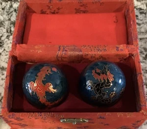 2er Set Chinesische Iron Baoding Gesundheitskugeln / Originalkarton / Klangplatten - Bild 1 von 15