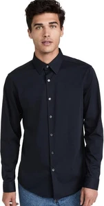 Theory Men's Sylvain Structure Knit Shirt, Small, Eclipse - Picture 1 of 1