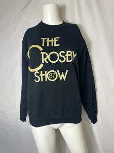 VINTAGE THR CROSBY SHOW 87 Size XL Youth Sweatshirt Black Gold - Picture 1 of 5