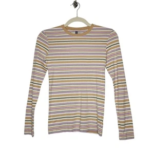 Vintage y2k Gap XS Favorite Stripe Long Sleeve Autumn Fall 00s Brown Purple - Picture 1 of 7