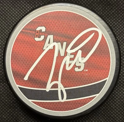 Taylor Hall Signed Autographed Carolina Hurricanes Puck PSA/COA - Image 1 of 2