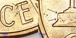 1960 D Lincoln Memorial Cent - Abnormal Reverse Die Chip - Rare Error Coin- BU - Picture 1 of 6