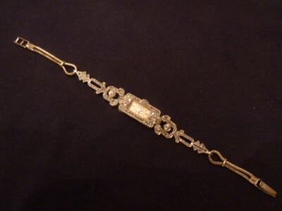 Antike Damen Armbanduhr Art Deco mit Diamanten in Platin  - Bild 1 von 4