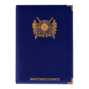 WBK-Mappe blau mit Scheibenmotiv Jagdschein-Etui - Bild 1 von 3