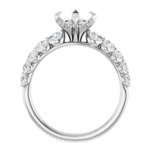 Beauty Round Custom 7mm Natural Diamond Platinum Women Engagement Ring Setting - Picture 1 of 5