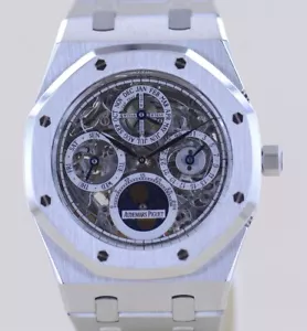 Audemars Piguet Uhr Royal Oak Jumbo Perpetual Calendar Platinum Skeleton Dial - Bild 1 von 16