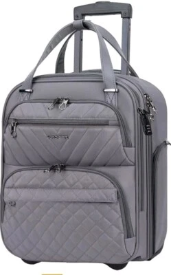 KROSER Carry On Underseat Multi-functional, 16-inch, Lightweight Suitcase Grey - Image 1 of 4