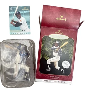 Hallmark Keepsake Hank Aaron "At The Ballpark" Ornament 1997 Baseball card mint - Picture 1 of 6