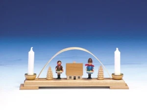 Nuevo candelabro arco flotante pequeño con niños Striezel - Erzgebirge NUEVO & EMBALAJE ORIGINAL - Imagen 1 de 1