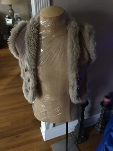 Girls Suede Vest Size 12 Light Brown - Picture 1 of 9