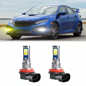 Yellow White 6000K 3000K LED Bulbs For Honda Civic 10th GEN 2016-2019 Fog Light - Picture 1 of 14