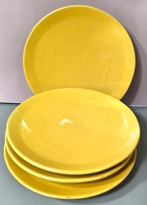 4 Frankoma Pottery 6G 7 1/4" Bread & Butter Lunch Plates Sunshine Yellow Vintage - Picture 1 of 13