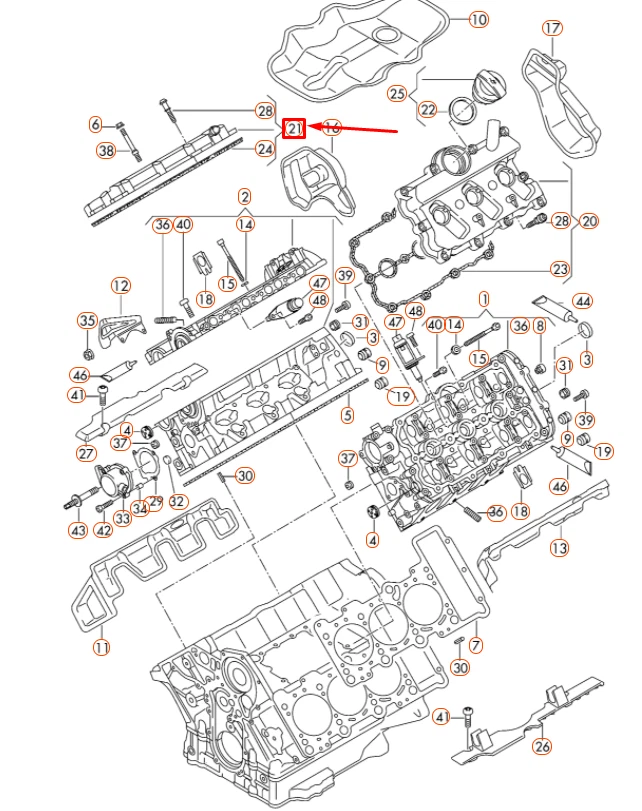 Audi A7 3.0 TFSI Quattro 2013 LHD Engine Valve Cover 06E103472Q