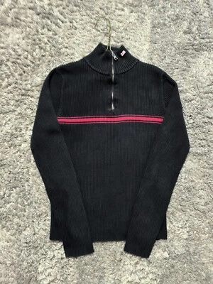 Polo Jeans Co Ralph Lauren Suéter Jóvenes Niños Grande Negro 1/4 Cremallera Bandera Logo Foto 1 de 4