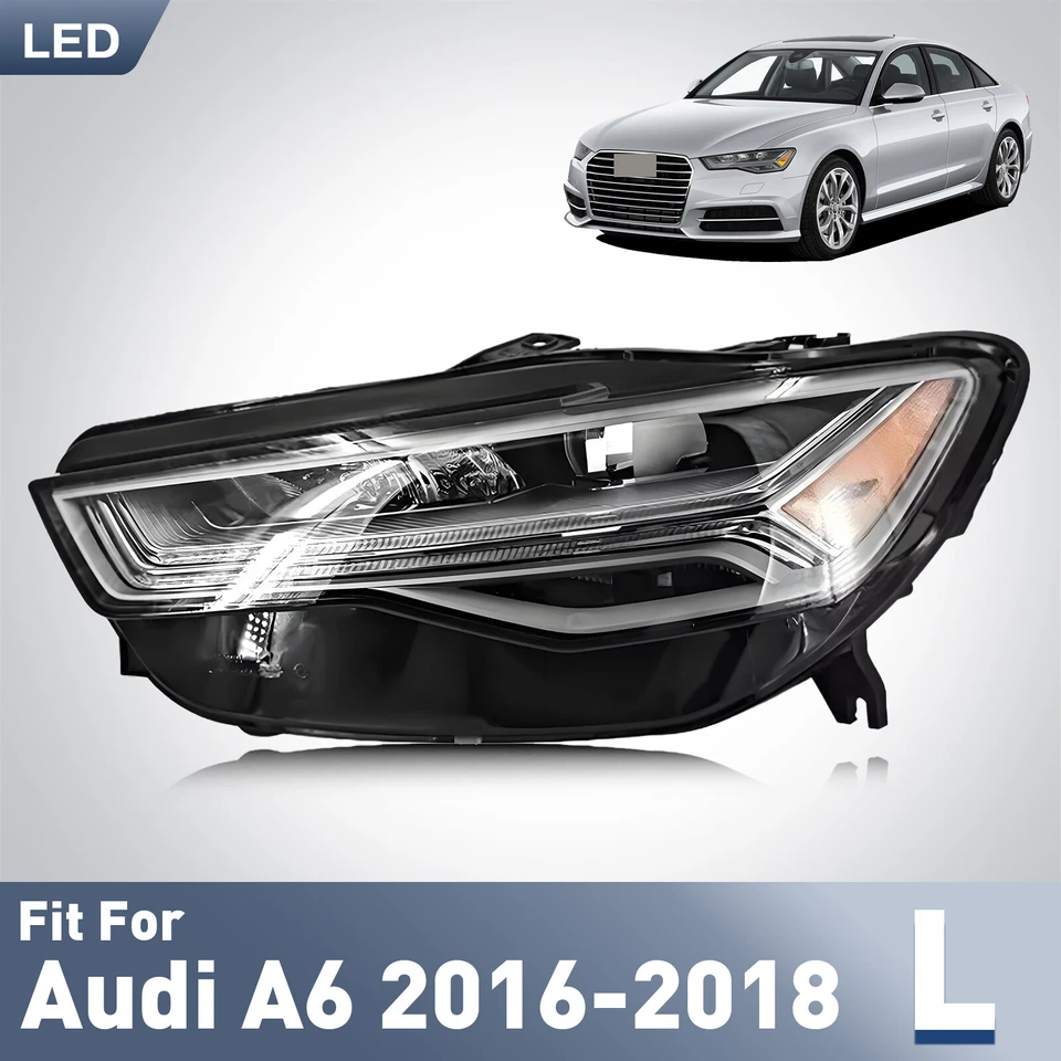 Full LED Headlight For 2016-2018 Audi A6 w/o Matrix Lighting Left Driver Side - Image 1 of 4