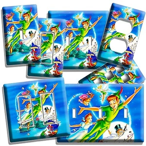 PETER PAN WENDY & TINKERBELL NEVERLAND INTERRUTTORE LUCE PIASTRA DA PARETE PRESA ARREDAMENTO CASA - Foto 1 di 30
