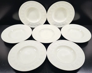 Set 7 zuppiere Wedgwood Wellesley vintage piatto floreale in rilievo Inghilterra MCM lotto - Foto 1 di 24