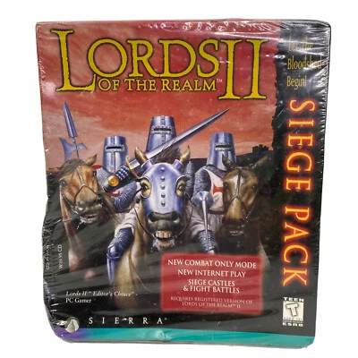 SIERRA Lords of the Realm 2 Siege Pack Vintage Windows 95 CD ROM Damaged Sealed - Image 1 of 4