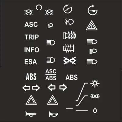 BMW 650 800 1100 1150 1200 Aufkleber Piktogramme für Schalter Armaturen Motorrad - Bild 1 von 4