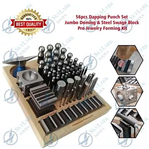 56 PIEZAS JUEGO DE PUNZÓN DE BLOQUE DE HERRAMIENTAS DE DAPPING DOMINING PARA HERRAMIENTAS DE FABRICACIÓN DE JOYAS - Imagen 1 de 7