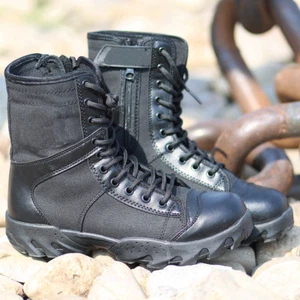 Hombres Zapatos de Lona Militar Táctico Ejército Batalla Combate Botas Negro Ejército Talla 4.5-9 - Imagen 1 de 11