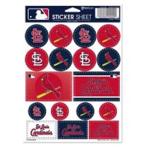 St. Louis Cardinals 5 x 7 Sticker Sheet Free Shipping - Image 1 of 1