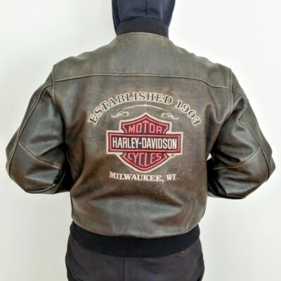 Vintage Harley-Davidson Lederjacke Leather Jacket CA 03402 Gr. M – RARITÄT, RARE - Bild 1 von 4