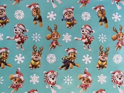 DISNEY PAW PATROL Marshall Chase Rocky Rubble Skye Christmas Wrapping Paper Large 50 Sq