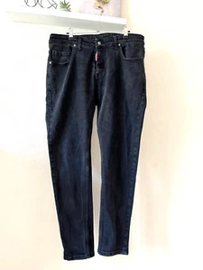 Dsquared2 (made in IItaly) Tapered Black Jeans - sz IT W38/L34 - Picture 1 of 11