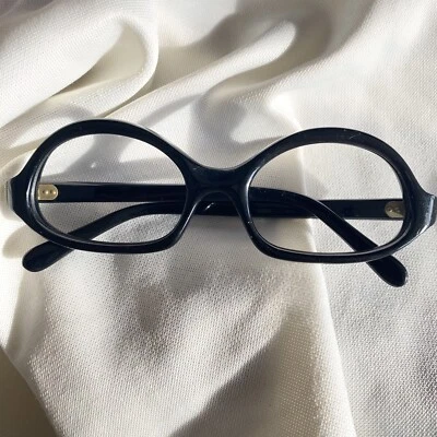 De colección Años 60 Negro Sin Usar Nuevo Antiguo Stock Monturas Anteojos Gafas Para Mujer Foto 1 de 4