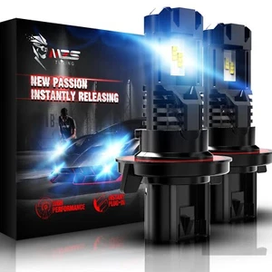 2Pks MZS H13 9008 LED Headlight Bulbs, 12000LM 6500K Wireless Instant Plug-in - Picture 1 of 7