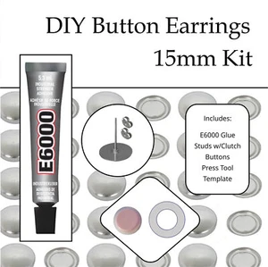 50 x 15mm Button Earring Kit - Picture 1 of 1