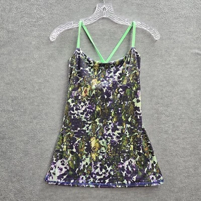 Sutiã Lululemon Feminino Roupa Ativa Regata 4 Roxo Dançante Guerreiro Floral Construído - Imagem 1 de 4